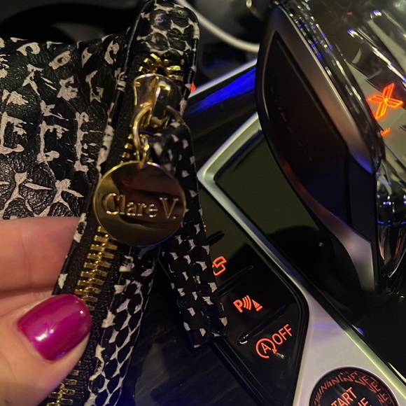 Clare V. Black Gray Fold Over Clutch - Picture 8 of 8